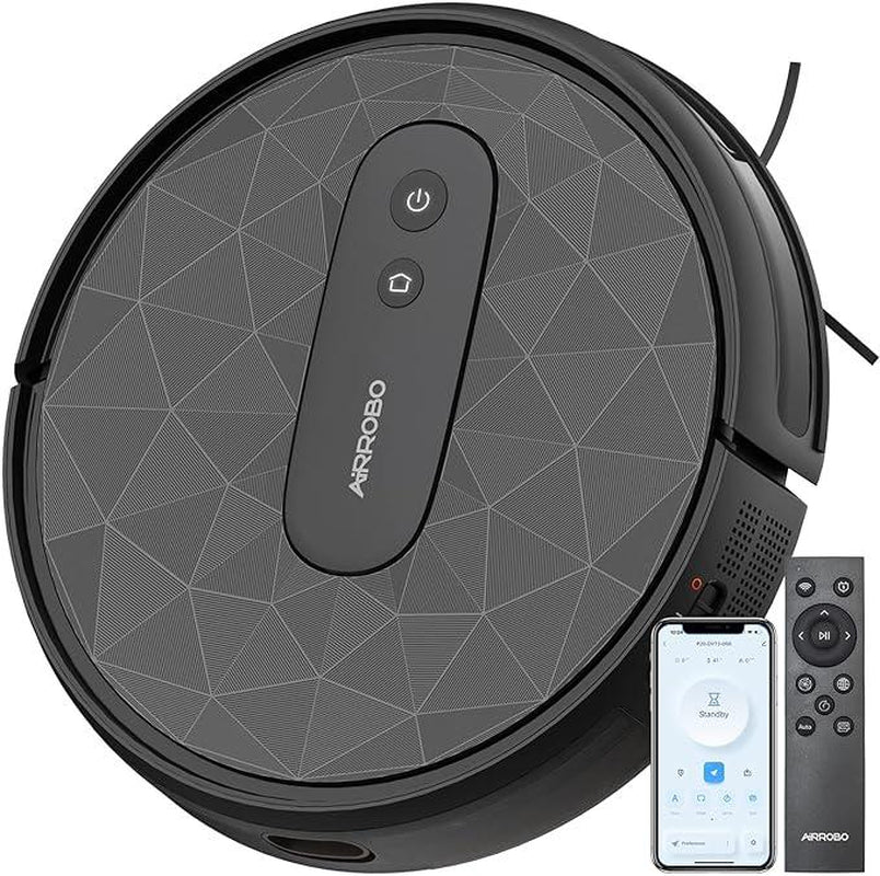 AIRROBO Robot Vacuum Cleaner with Silent Noise, App Control, 120 Mins Runtime, Self-Charging,Cleans Hard Floors to Medium-Pile Carpets,Cost Effective